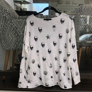 Skull Cashmere Long Sleeve Shirt